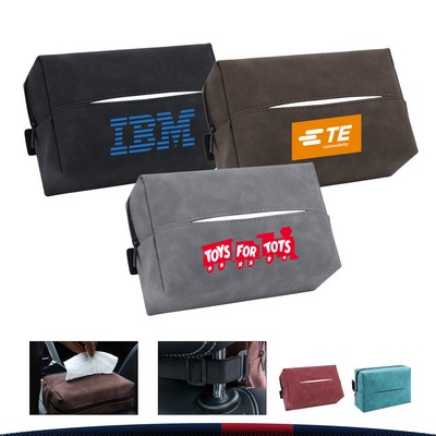 PU Leather Car Tissue Box