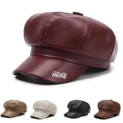 Round Leather Vintage Hat