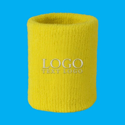 Terry Sweatband Wristbands With Embroidered Logo