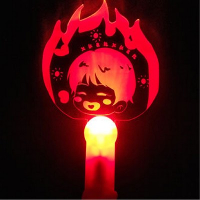 Music Festival Glow Stick Custom Shape Acrylic Glow Sign Handheld Support Stick - Red Glow