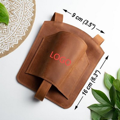 Cowhide Leather Bicycle Handlebar Cup Holder