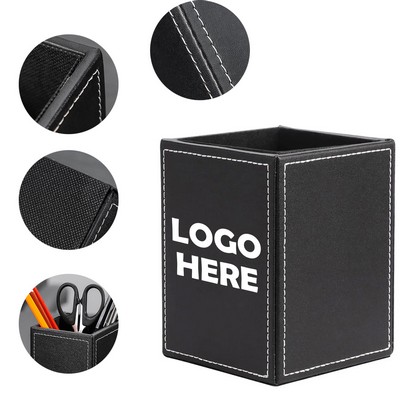 Pu Leather Desktop Stationery Storage Box