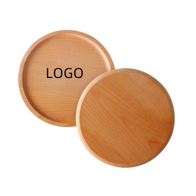 Natural Beech Wood Round Serving Platter