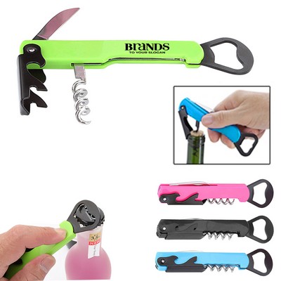Versatile 4-in-1 Metal Bottle Opener with Knife