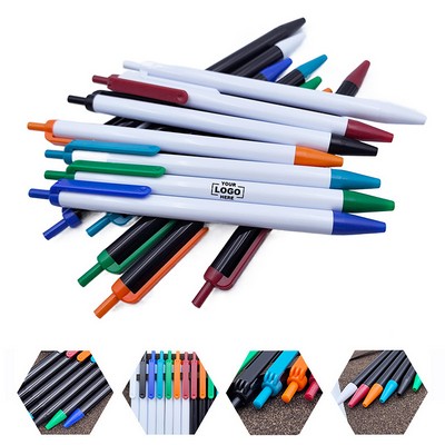 Retractable Plastic Ballpoint Pens