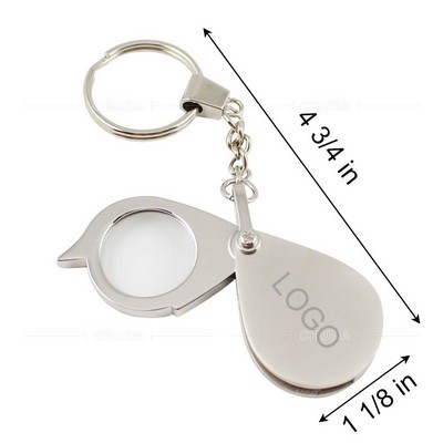 Custom Zinc Alloy Foldable 10X Magnifier Keychain