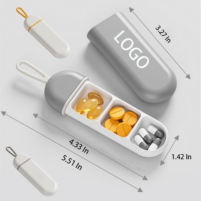 Portable Three Compartment Medicine Box