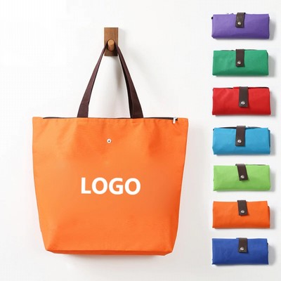 Reusable Foldable Tote Bag w/Zipper