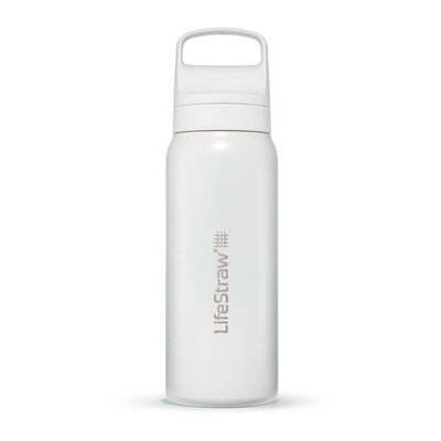 Lifestraw Go 24 Oz. Stainless Steel Filtered Water Bottle Polar White