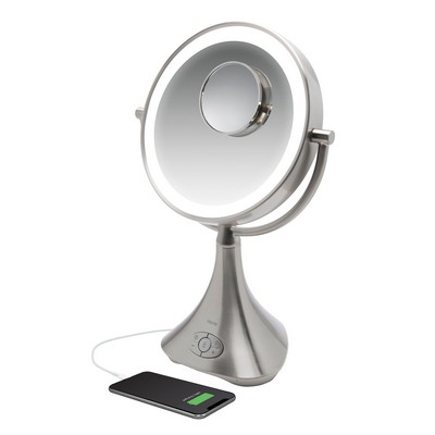 iHome Lux Pro Rechargeable Vanity Speaker W/ Bluetooth Speakerphone Usb Charging