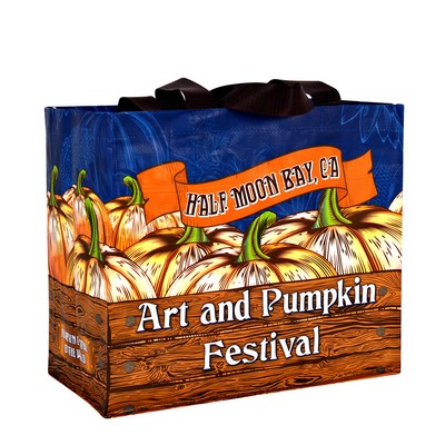 145g Custom Laminated Woven Grocery Tote Bag (15"x13"x8")