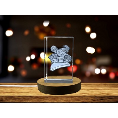 Urban Expression 3D Engraved Crystal Trophy Award w/LED Base Light - Hip Hop Culture Recognition