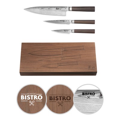 Cangshan 3-Piece Maya Series Starter Knife Set w/Walnut Box