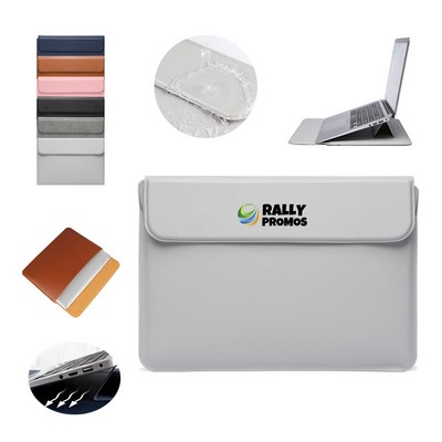 Leather Sleeve Case For Laptop with Stand Feature