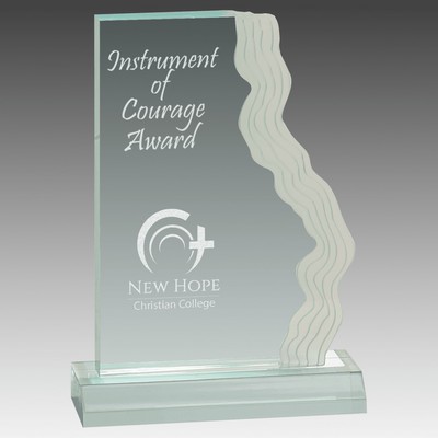 Frosted Waterfall Edge Acrylic with Base