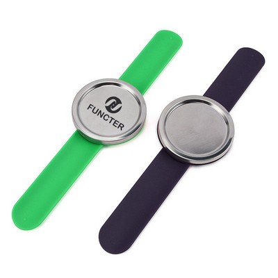 Silicone Slap Bracelet W/ Hair Pin Round Holder Magnetic Wristband