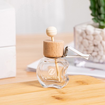 0.3 oz. Crystal Flat Apple Shape Car Air Vent Perfume Bottle, Luxury Fragrance All The Way With