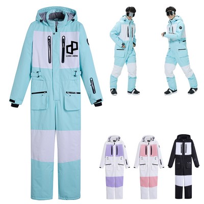 Windproof Warm Snowboard Ski Suit W/ Reflective Zipper