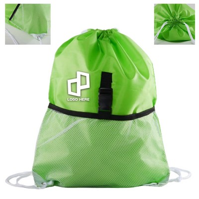 13.39X17.72" Terylene/Mesh Drawstring Backpack