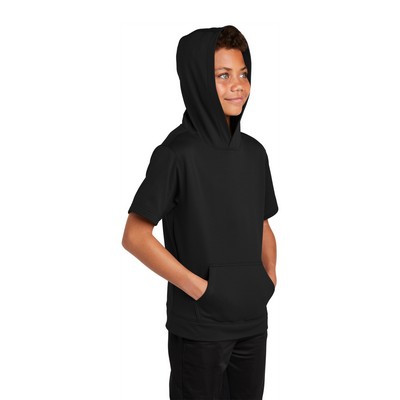Sport-Tek Youth Sport-Wick Fleece Short Sleeve Hooded Pullover
