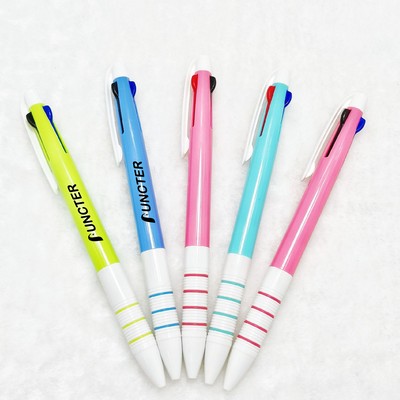 4-Color Retractable Ballpoint Pen Smooth Writing Pen