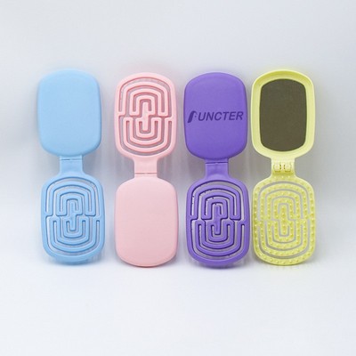 2 - in - 1 Square Shape Foldable Mirror Comb