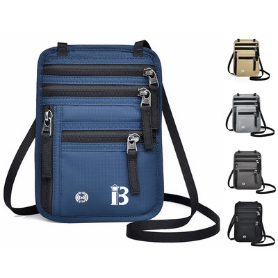 RFID Blocking Neck Wallet Travel Pouch