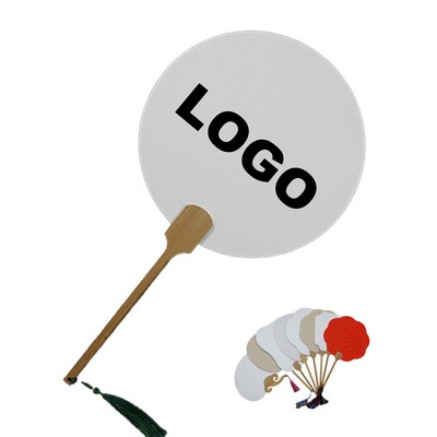 Rice Paper Wooden Hand Fan Full Color