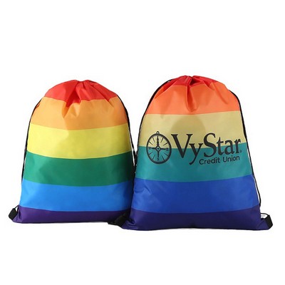 Rainbow Drawstring Backpack