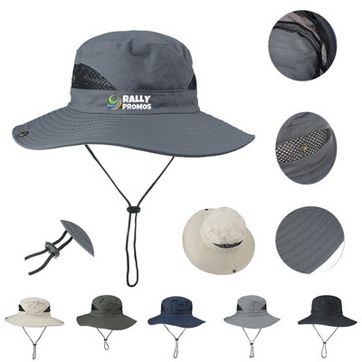 UV Protection Bucket Sun Hats Mesh Wide Brim