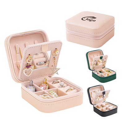 Travel Jewelry Case and Organizer with Mirror
