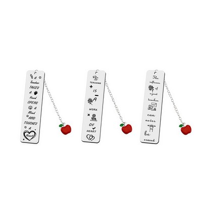 Custom Metal Bookmark W/ Mini Apple