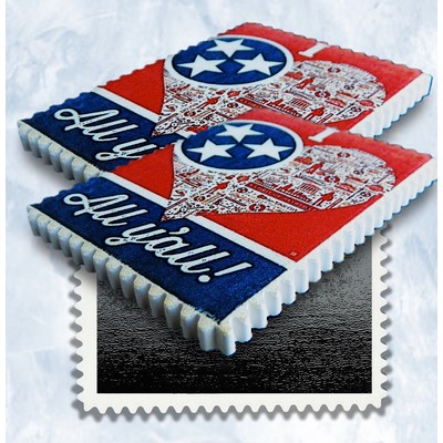 Postage Stamp Stone Magnet - Portrait Print