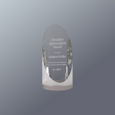 Clear Crystal Cylinder Award, Small (2-3/4"x 5-1/2"H)