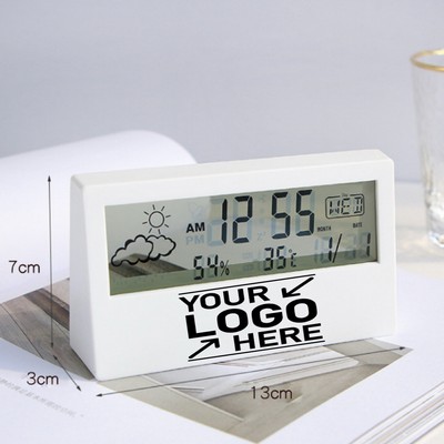 Transparent Clock Of Thermometer And Hygrometer