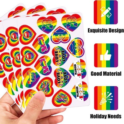 4 Sheets a Set Rainbow Festival Topic Paster for Party Decor