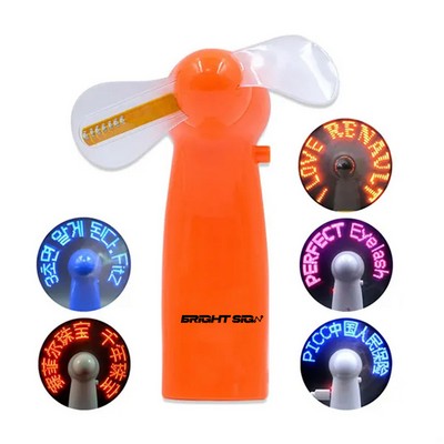 Custom LED Light Flashing Text Fan