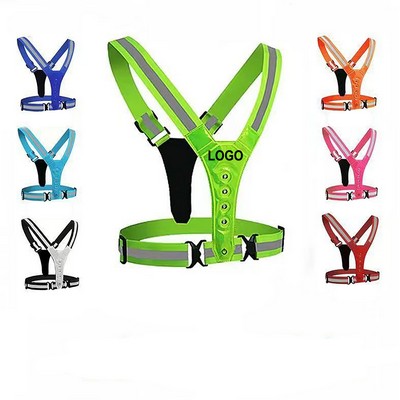 LED Reflective Ansi Safety Vest For Night Jogging Running