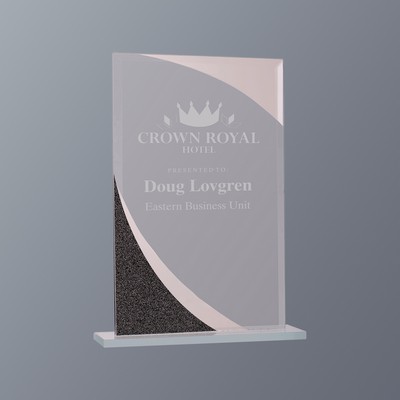 Clear/Black Designer Glass Award Series, Rectangle, Medium (5-3/4"x 8"H)