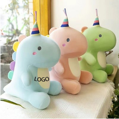 Colorful Dinosaur Plush Toys With Party Hats