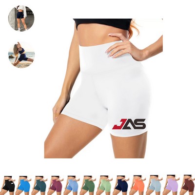 High Waist Yoga Shorts for Women w/ Pocket