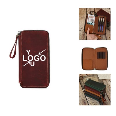 Leather Stationery Box and Pencil Wallet