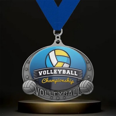 3" UV Printed Volleyball Medals