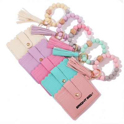 Tassel Silicone Bead Wrist Keychain