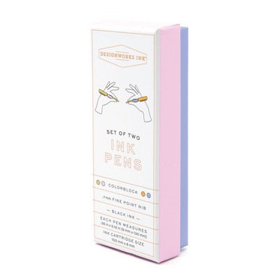 Color Block Pens, Set Of 2 - Lilac + Cornflower - Dcbs-1009 - Dcbs-1009