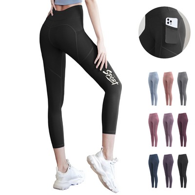 High Waisted Sport Pants Yoga Legging with Mesh Pocket