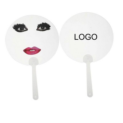 Clear Round Handheld Fans with Lip Pattern Stylish for Summer