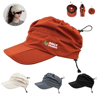Sun Protection with Empty Top Foldable Drawstring Baseball Cap