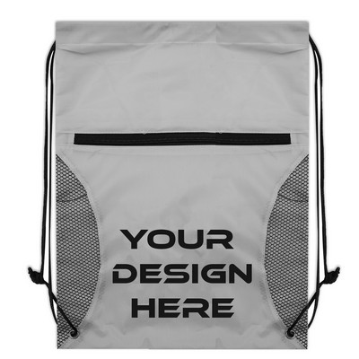 Drawstring Backpack with Pocket