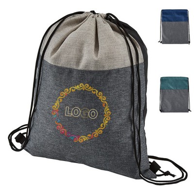 Two-Tone Jute Backpack